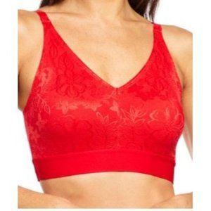Rhonda Shear 2-pk Flat Lace Bra w/Removable Pads 798-463 Size L Ruby & Black